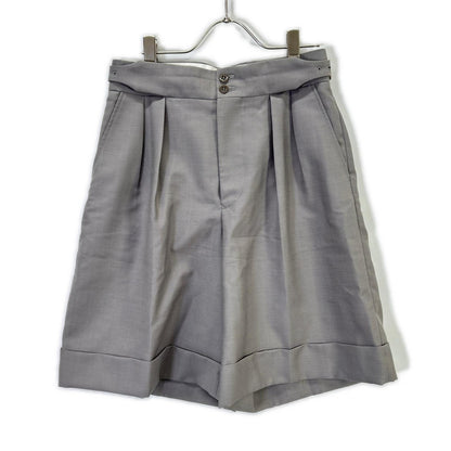 SCYE BASICS Scye Basics Gray 5222-81535 mohair balassia-weave wide-leg shorts Bottoms