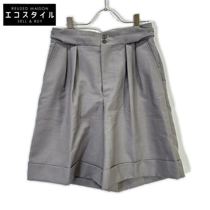 SCYE BASICS Scye Basics Gray 5222-81535 mohair balassia-weave wide-leg shorts Bottoms