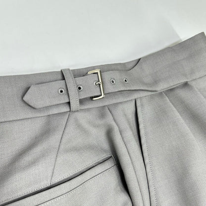 SCYE BASICS Scye Basics Gray 5222-81535 mohair balassia-weave wide-leg shorts Bottoms