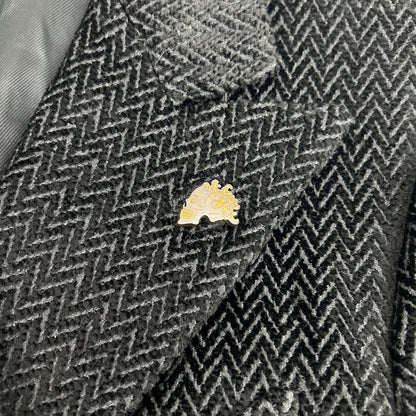 BLACK JG90015I Herringbone Peaked Lapel Jacket 46 Men's