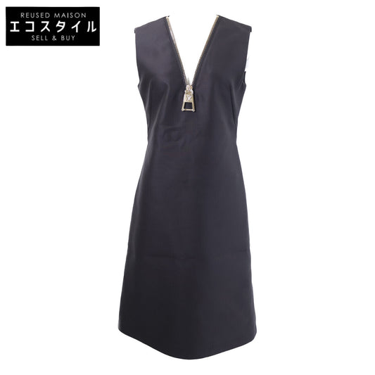 LOUIS VUITTON 【Beautiful condition/Domestic regular/2024 production】RW241WW SM4 FQDR37 Half-Zip Silk Blend Sleeveless Dress