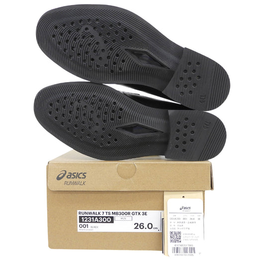 asics アシックス 美品 ランウォーク 7 TS GORE-TEX 3E コインローファー シューズ メンズ 黒 ブラック 26EEE 1231A300 シューズ