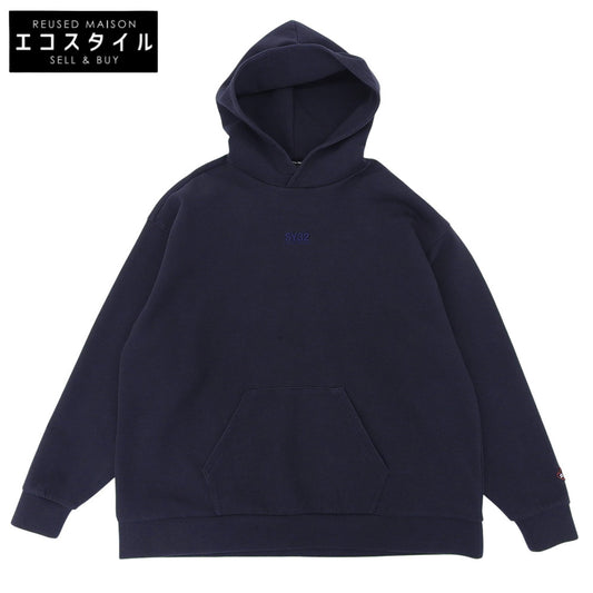 SY32 by SWEET YEARS エスワイサーティトゥーバイスウィートイヤーズ EMBROIDERY LOGO WIDE SILHOUETTE HOODIE トップス メンズ 紺 L 15527 トップス