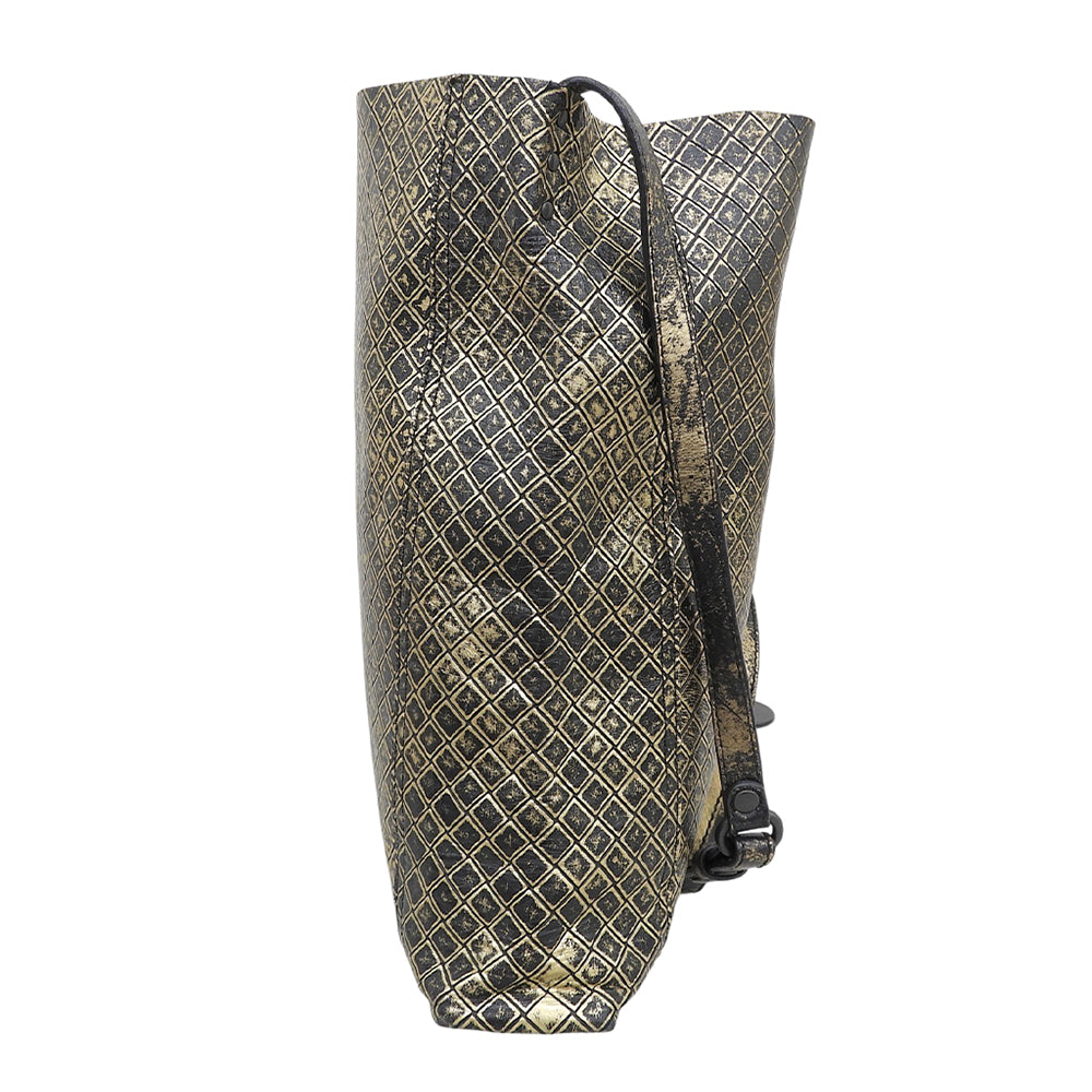 BOTTEGA VENETA ボッテガヴェネタ イントレッチオ ミラージュ ショルダーバッグ レディース ブラック×ゴールド B00958802D ショルダーバッグ