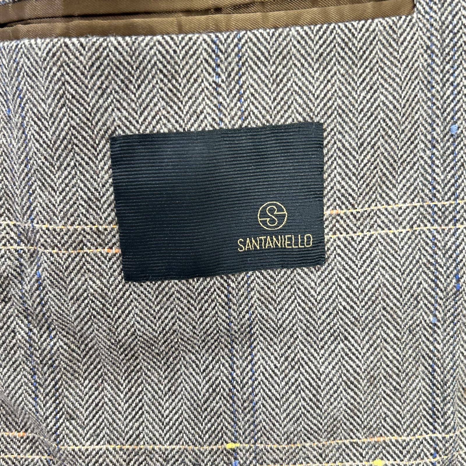 Santaniello サンタニエッロ グレーブラウン G525 ヘリンボーン/ウインドウペーン フラノジャケット ジャケット
