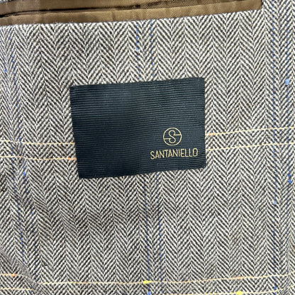 Santaniello サンタニエッロ グレーブラウン G525 ヘリンボーン/ウインドウペーン フラノジャケット ジャケット