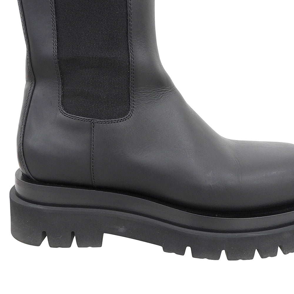 BOTTEGA VENETA ボッテガヴェネタ 美品 LUG ラグ サイドゴアブーツ チェルシーブーツ シューズ レディース ブラック 37 シューズ