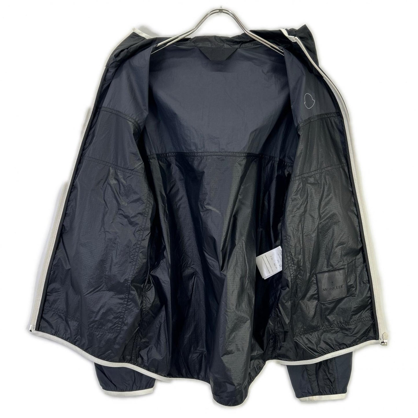 MONCLER モンクレール ブラック/ネイビー ALGEDI ナイロンジップアップフーディ トップス
