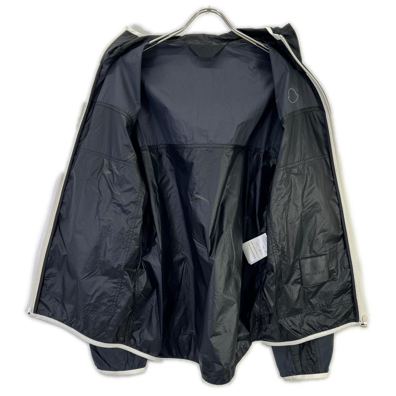 MONCLER モンクレール ブラック/ネイビー ALGEDI ナイロンジップアップフーディ トップス