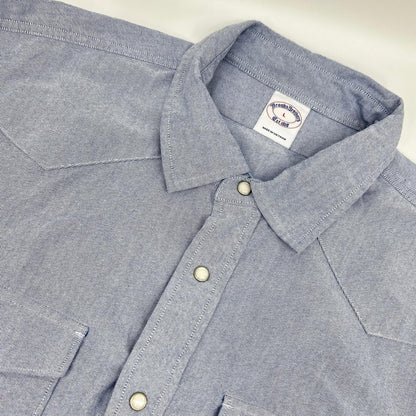 Brooks Brothers 布克兄弟 萨克斯蓝 100221444 牛津布西部风周五衬衫 上衣