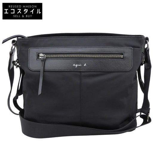 agnes b. アニエスベー 美品 ナイロン クロスボディバッグ ショルダーバッグ レディース ブラック VUMOM-04 ショルダーバッグ