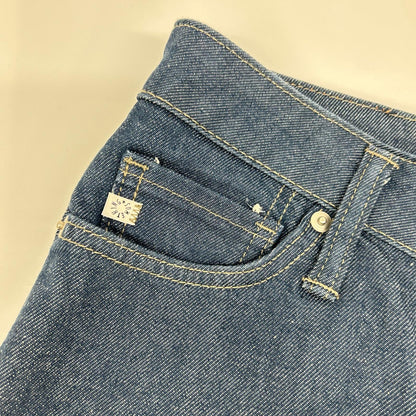 SOMETHING サムシング グレイッシュブルー LISA SEA58 ワイドハイウエストストレッチ デニム ボトムス