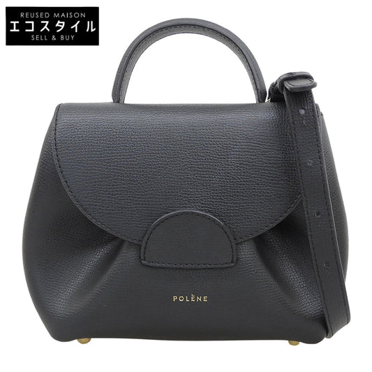 POLENE ポレーヌ Numero Un Nano レザー 2WAY クロスボディバッグ ハンドバッグ レディース ブラック ハンドバッグ
