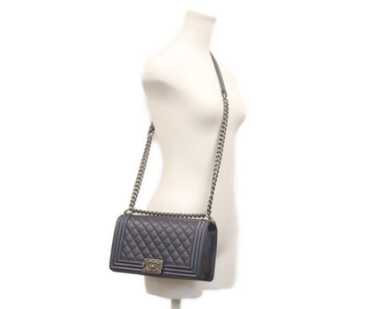 CHANEL シャネル 美品 24番台 ボーイシャネル25 キャビアスキン チェーン ショルダーバッグ