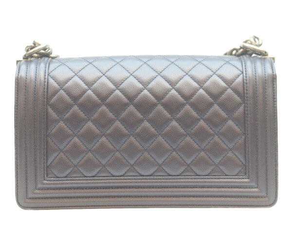 CHANEL シャネル 美品 24番台 ボーイシャネル25 キャビアスキン チェーン ショルダーバッグ