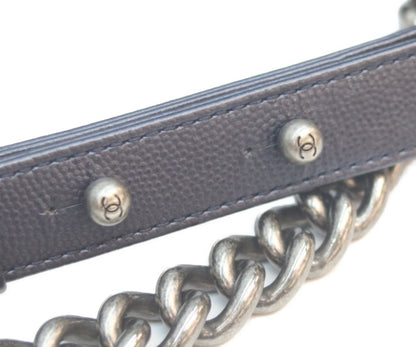 CHANEL シャネル 美品 24番台 ボーイシャネル25 キャビアスキン チェーン ショルダーバッグ
