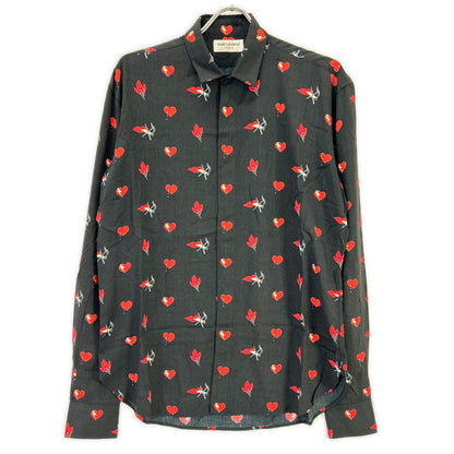 SAINT LAURENT PARIS サンローランパリ ブラック 2017年 481667 17AW ノースモーキングハート シャツ トップス
