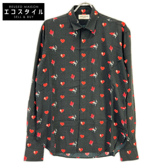 SAINT LAURENT PARIS サンローランパリ ブラック 2017年 481667 17AW ノースモーキングハート シャツ トップス