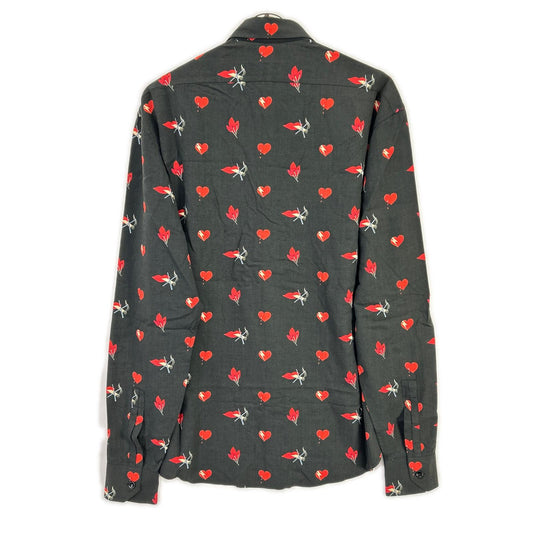SAINT LAURENT PARIS サンローランパリ ブラック 2017年 481667 17AW ノースモーキングハート シャツ トップス