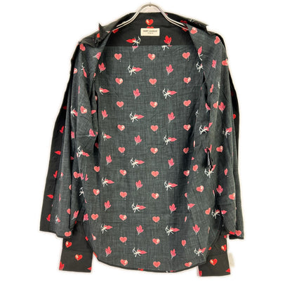 SAINT LAURENT PARIS サンローランパリ ブラック 2017年 481667 17AW ノースモーキングハート シャツ トップス