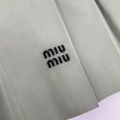 MIUMIU 缪缪 卡其色 22年款 MG2002 纯棉府绸 喇叭半身裙 半身裙