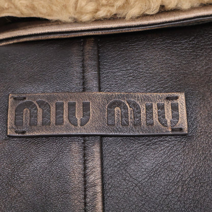 MIUMIU 缪缪 【美品/国内正品】MPV827 羊羔皮带毛领飞行员夹克 夹克