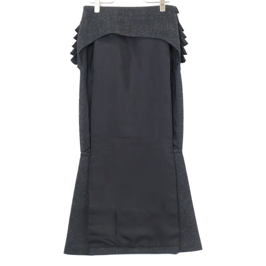 PRADA プラダ 【美品/国内正規】P123YG フランネル フリル ロング スカート