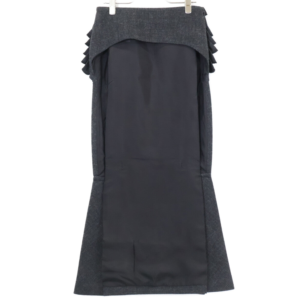 PRADA 普拉达 【美品/国内正品】P123YG 法兰绒 荷叶边 长裙
