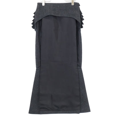 PRADA 普拉达 【美品/国内正品】P123YG 法兰绒 荷叶边 长裙