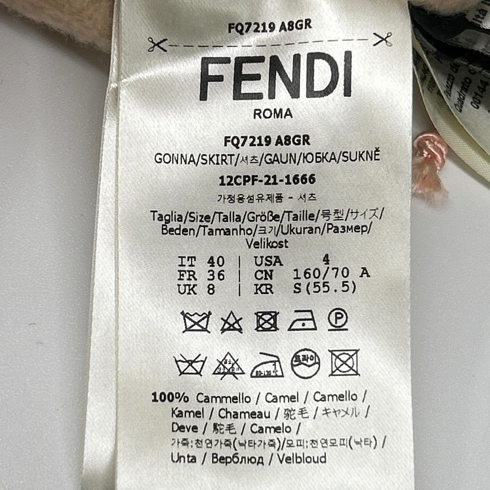 FENDI 芬迪 粉色 FQ7219 A8GR 21年款 法兰绒半身裙 半身裙