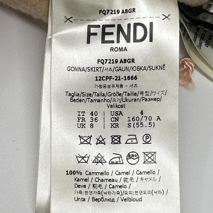 FENDI 芬迪 粉色 FQ7219 A8GR 21年款 法兰绒半身裙 半身裙