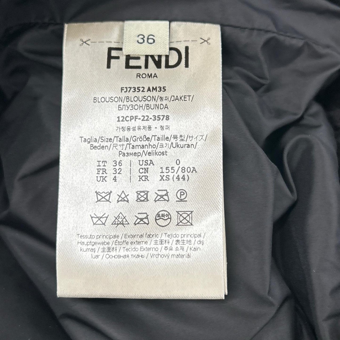 FENDI 芬迪 黑色 FJ7352AM35 22年款 抓绒夹克 夹克