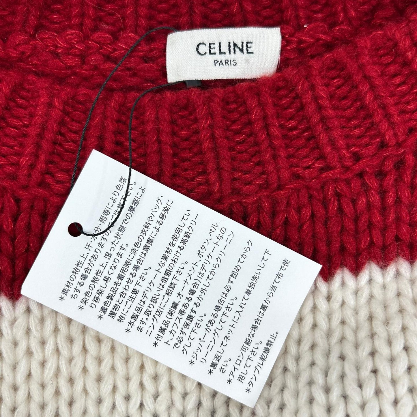 CELINE セリーヌ レッド/アイボリー FW23 2ADC4932V-01LV ルーズフィットニット トップス