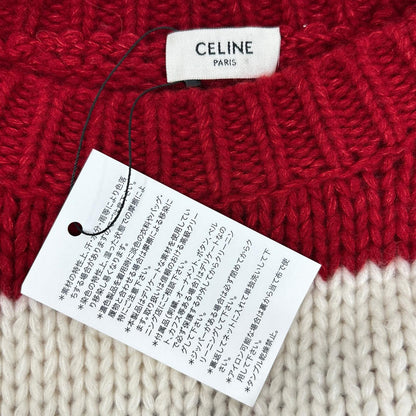 CELINE セリーヌ レッド/アイボリー FW23 2ADC4932V-01LV ルーズフィットニット トップス