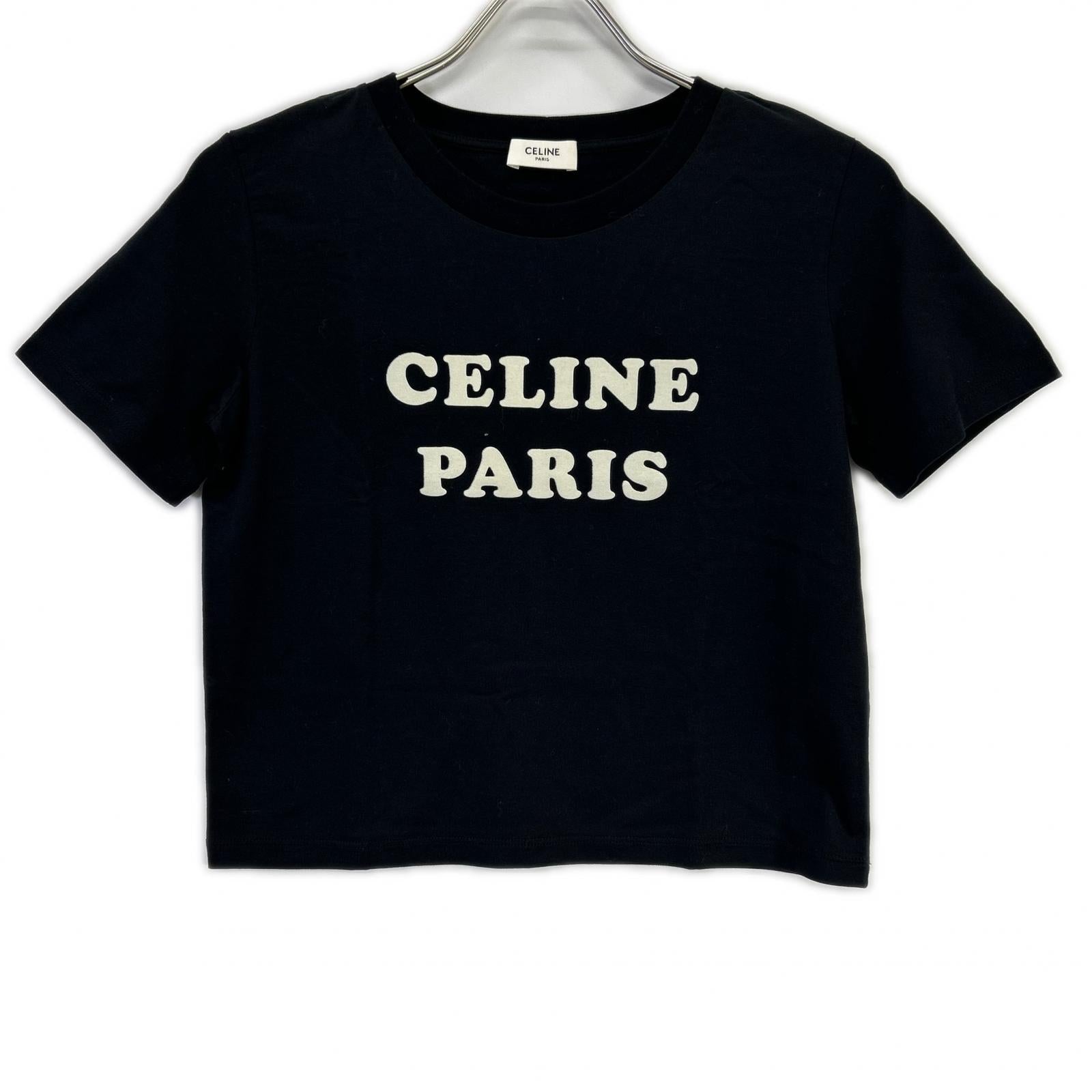 CELINE セリーヌ ブラック 2X885671Q フロッキープリント Tシャツ トップス