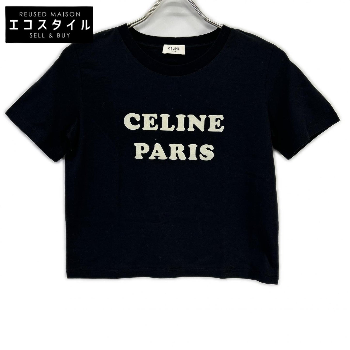 CELINE セリーヌ ブラック 2X885671Q フロッキープリント Tシャツ トップス