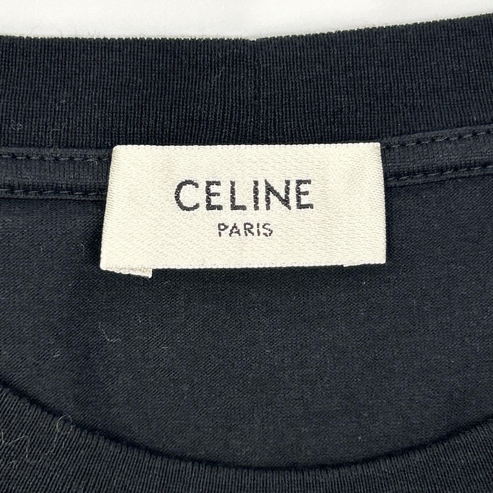 CELINE セリーヌ ブラック 2X885671Q フロッキープリント Tシャツ トップス