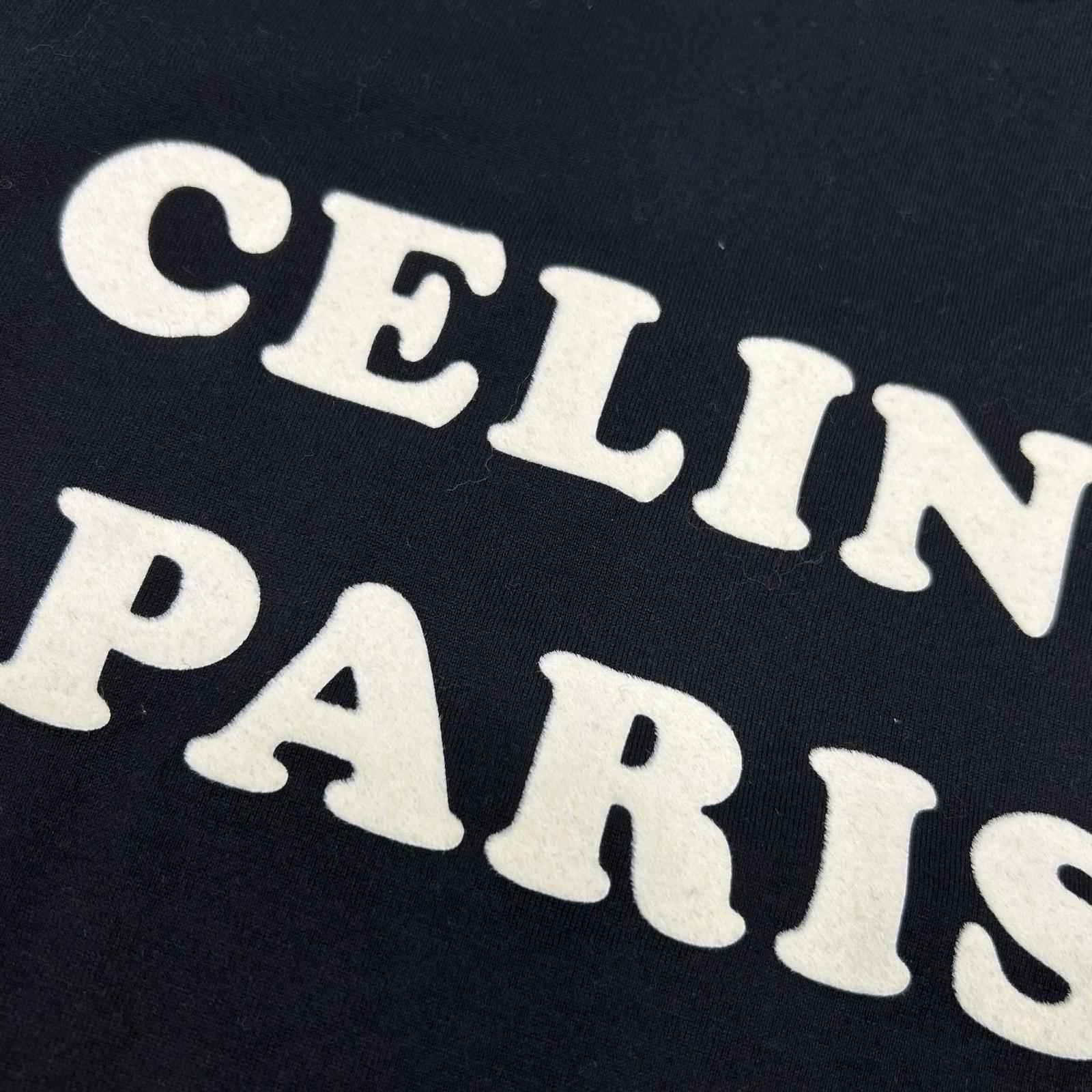 CELINE セリーヌ ブラック 2X885671Q フロッキープリント Tシャツ トップス