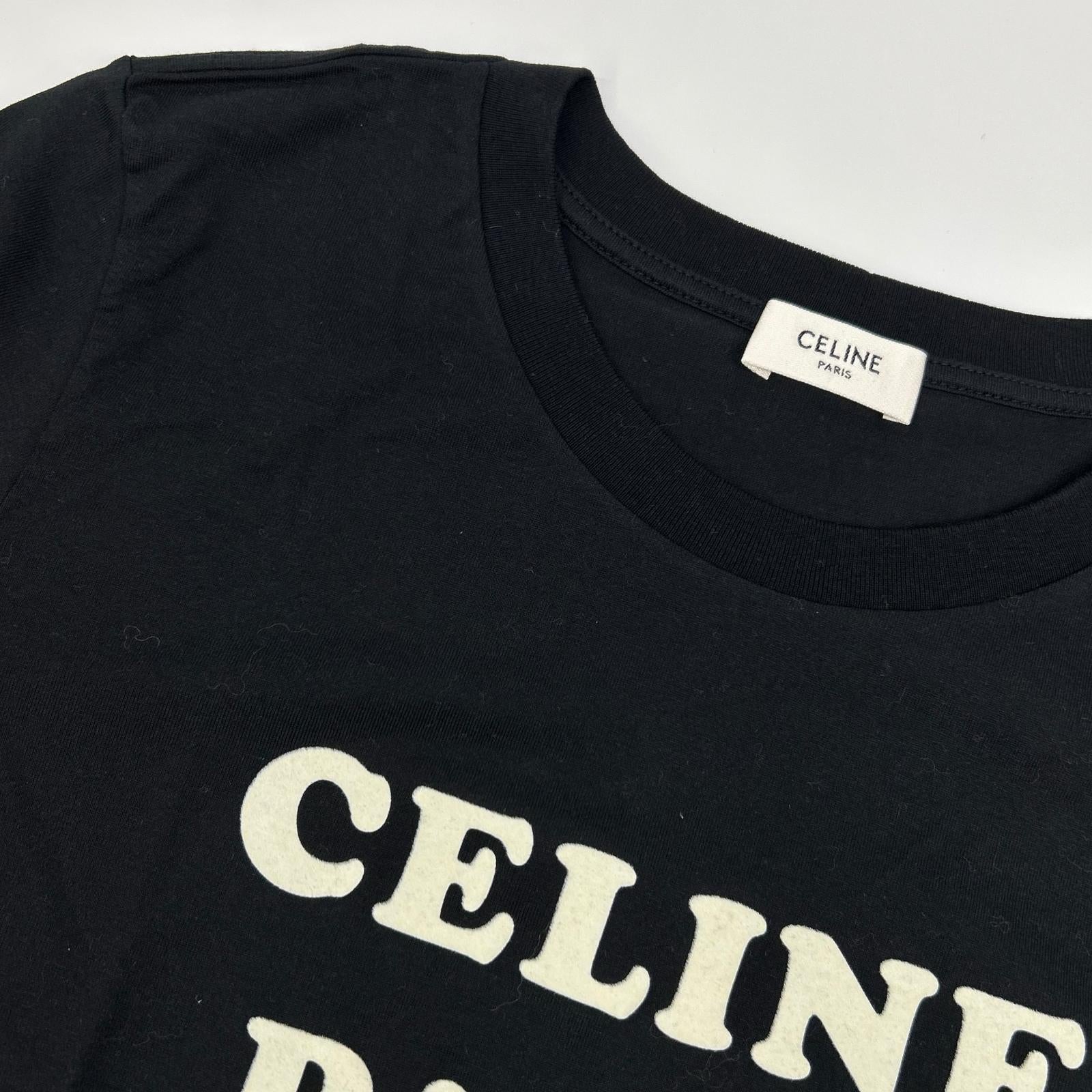 CELINE セリーヌ ブラック 2X885671Q フロッキープリント Tシャツ トップス