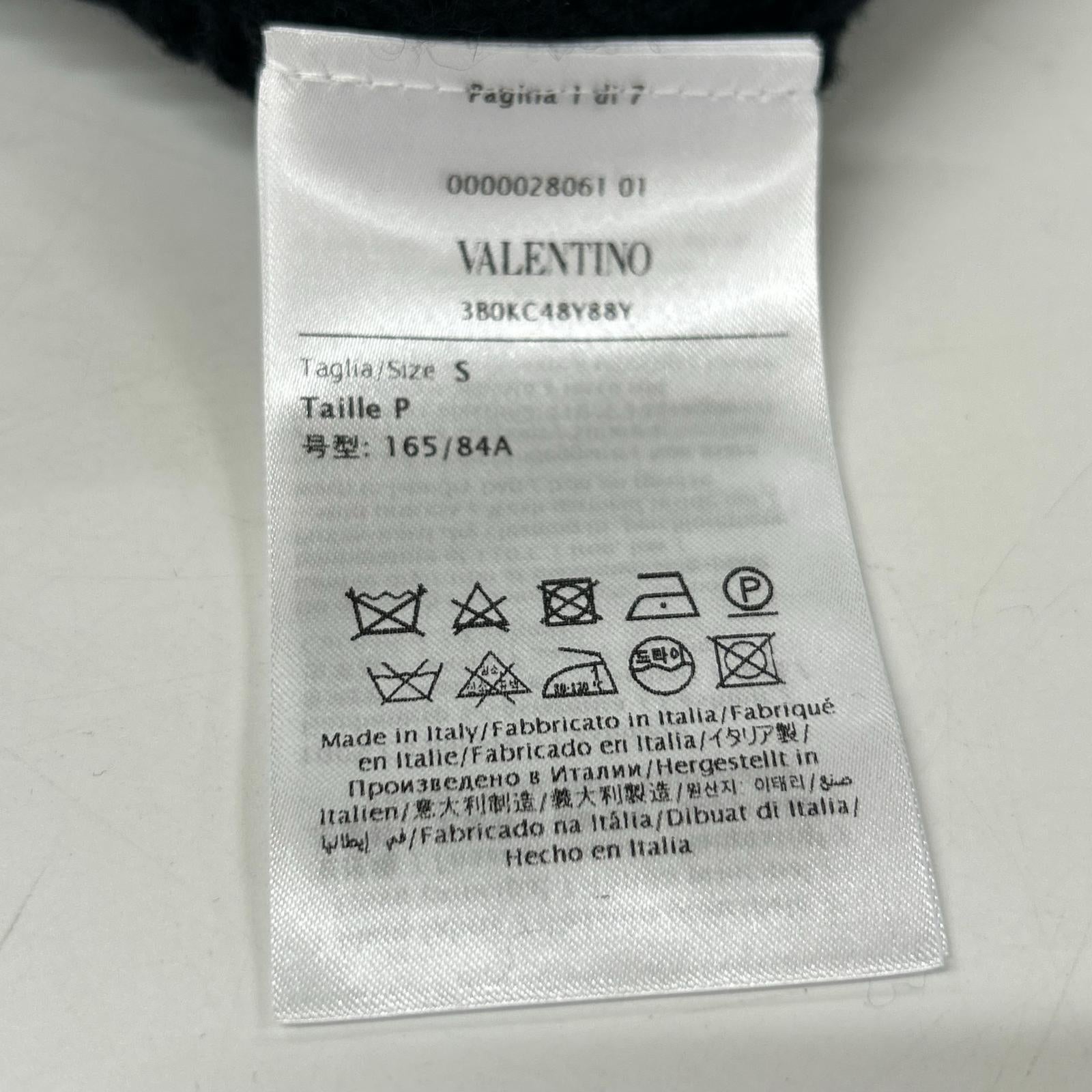 VALENTINO 华伦天奴 黑色 3B0KC48Y88Y V领 毛衣 上衣