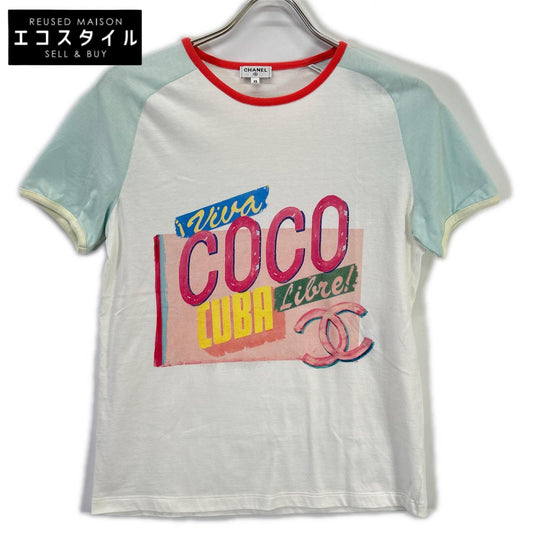CHANEL White P55821K07323 Raglan Sleeve T-shirt Top