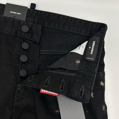 DSQUARED2 S79LA0071 ICON Black Milky Wash Skater Jeans Bottoms