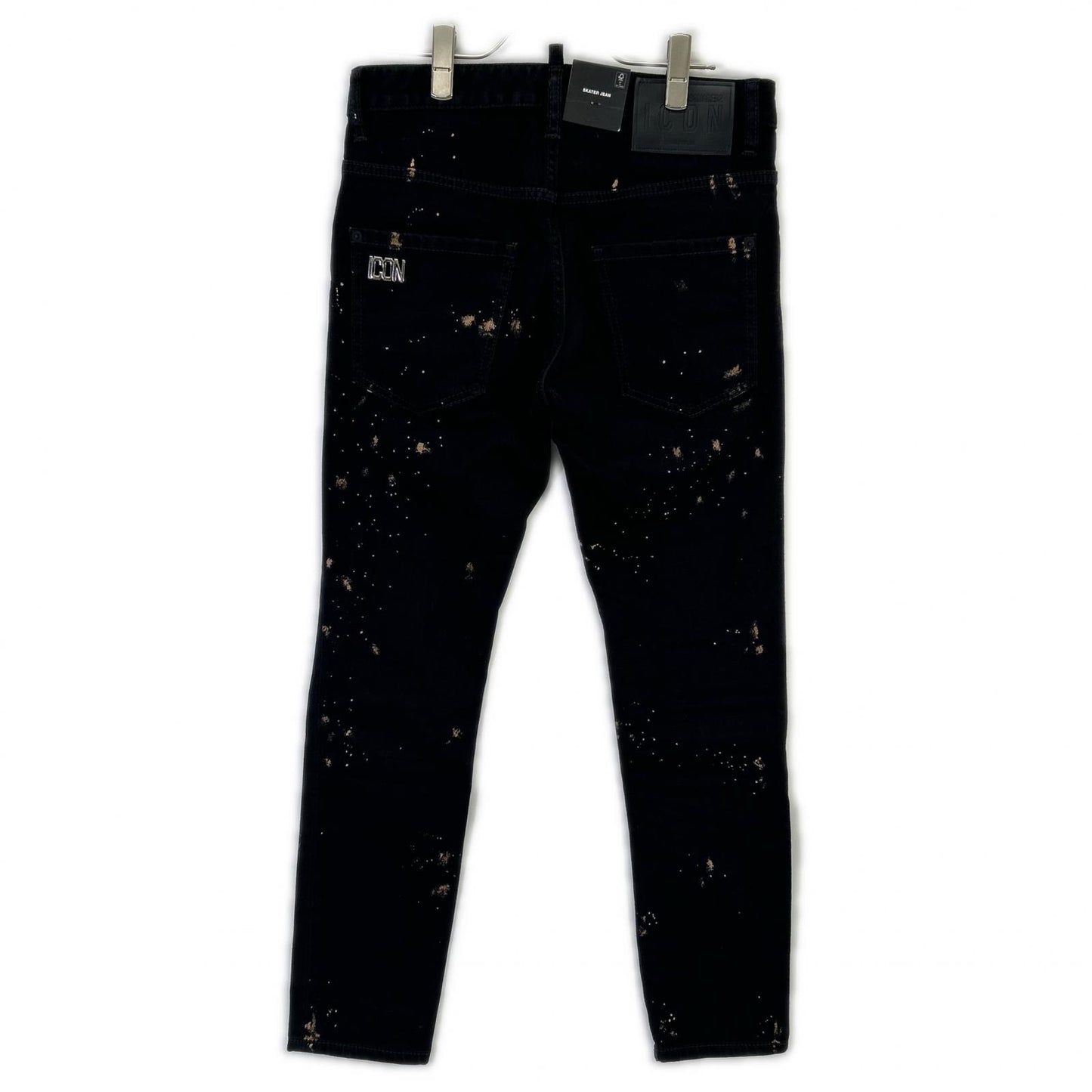 DSQUARED2 S79LA0071 ICON Black Milky Wash Skater Jeans Bottoms