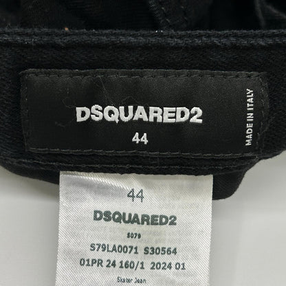DSQUARED2 S79LA0071 ICON Black Milky Wash Skater Jeans Bottoms