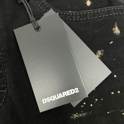 DSQUARED2 S79LA0071 ICON Black Milky Wash Skater Jeans Bottoms