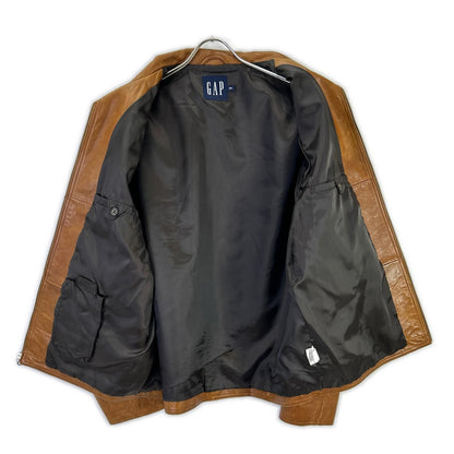 GAP ギャップ OLD　00s　 ブラウン カウレザー ジップジャケット ジャケット