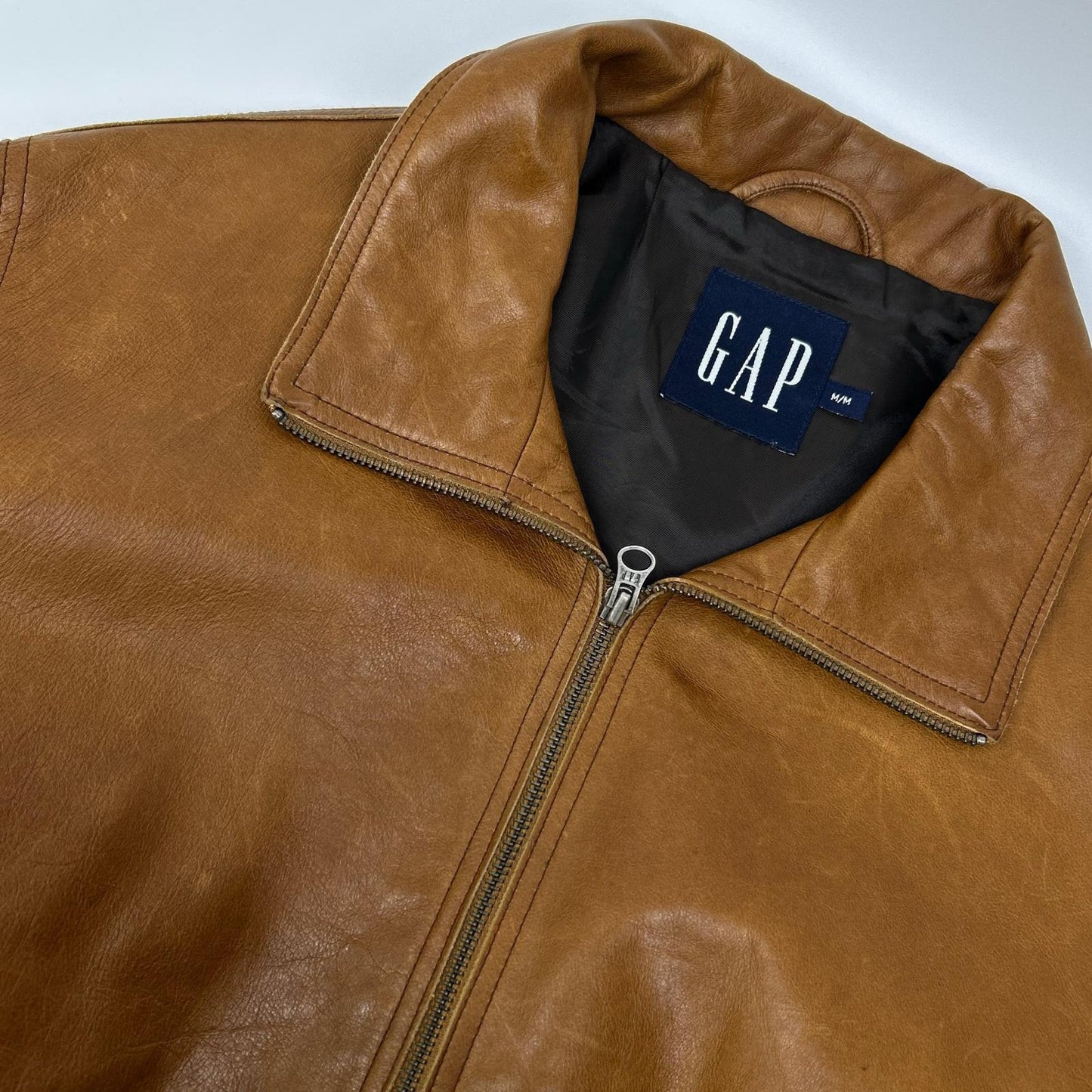 GAP 盖璞 OLD 00年代 棕色牛皮拉链夹克 夹克