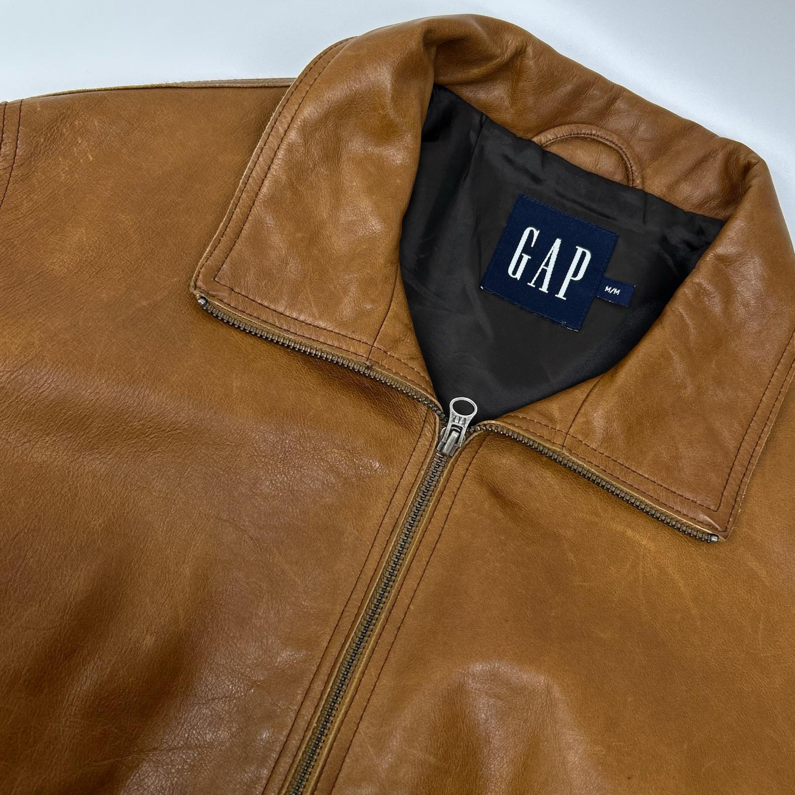 GAP 盖璞 OLD 00年代 棕色牛皮拉链夹克 夹克