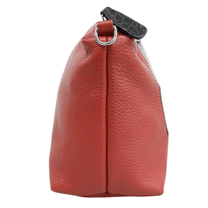 coto, excellent condition, crocodile leather combination crossbody bag, shoulder bag for women, red and black, shoulder bag