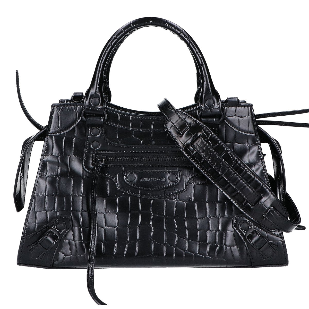 BALENCIAGA Balenciaga Beautiful 638521 Embossed Leather Neo Classic City Small 2-Way Shoulder Bag Handbag